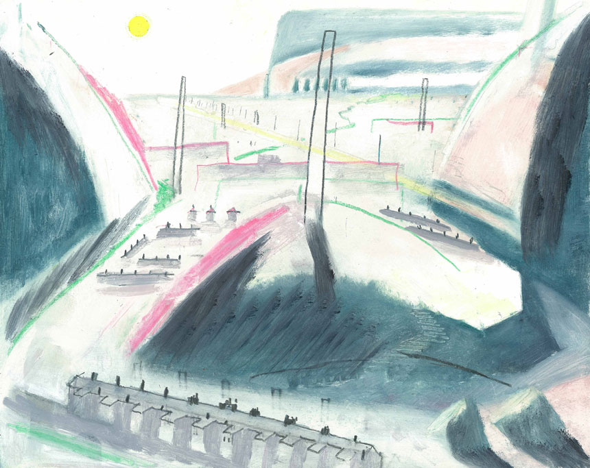 The Chimney (oil and pencil)