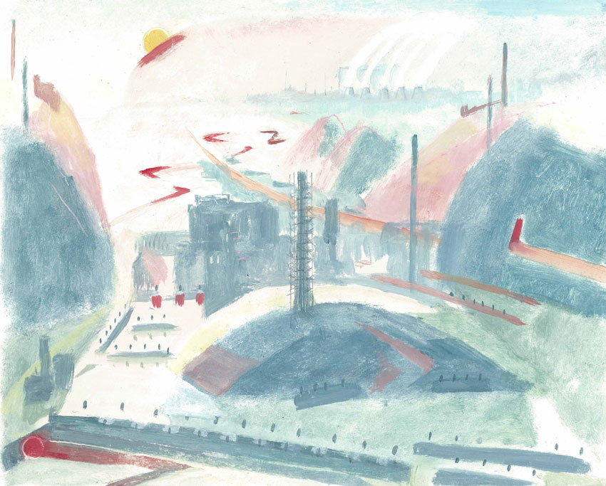 West (oil and pencil)